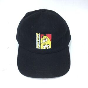M&Ms Brand Black Adjustable Strapback Cap Yellow Character Embroidery
